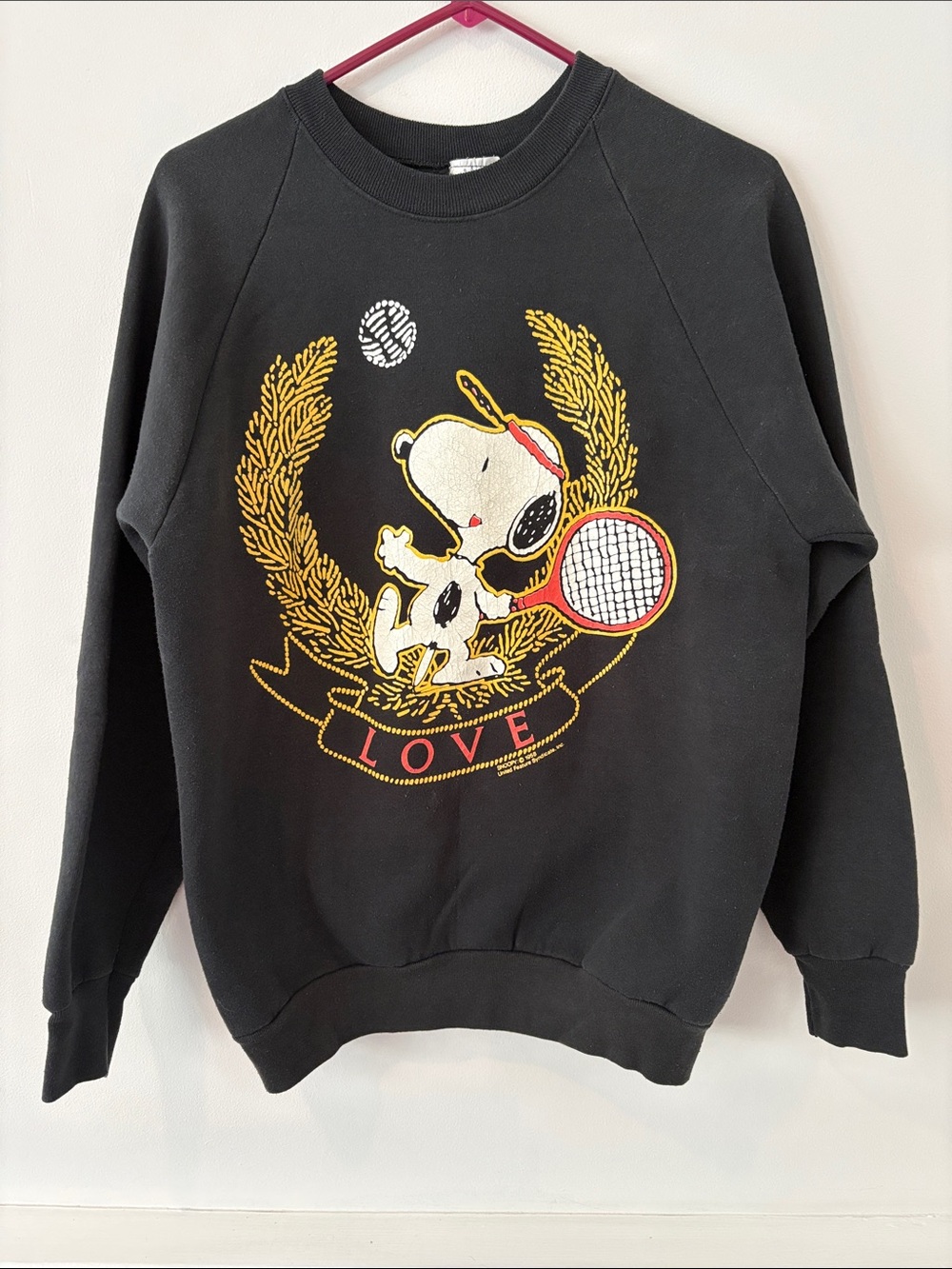 Vintage Snoopy Peanuts Tennis Love Crewneck Sweatshirt United Stars of America